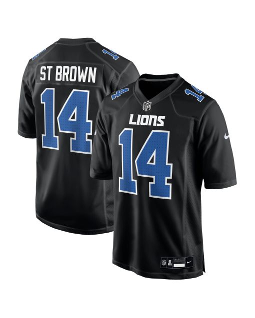 Men’s Detroit Lions Amon-Ra St. Brown Carbon Black Carbon Fashion Jersey