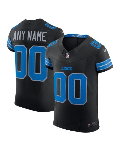 Men’s Detroit Lions Black Alternate Vapor F.U.S.E. Elite Custom Jersey