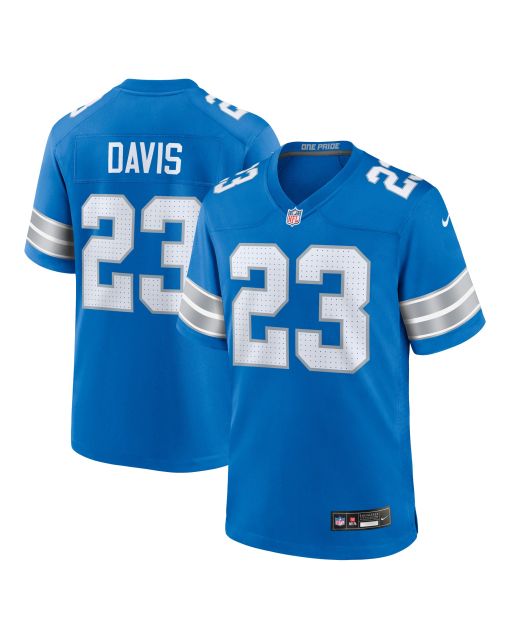 Men’s Detroit Lions Carlton Davis Blue Team Game Jersey