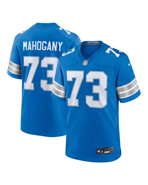 Men’s Detroit Lions Christian Mahogany Blue Team Game Jersey