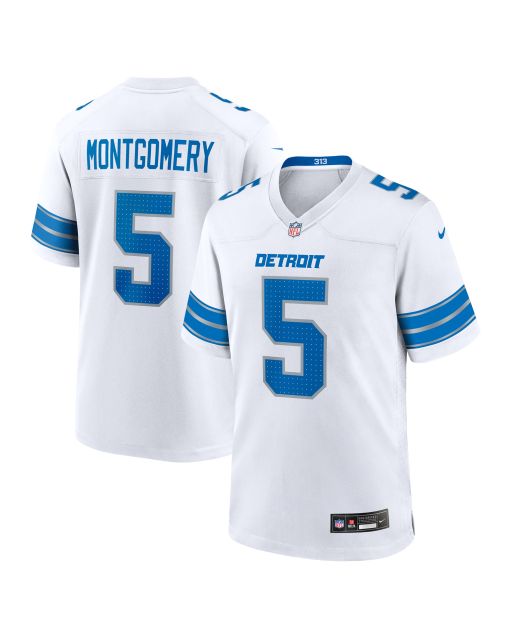 Men’s Detroit Lions David Montgomery White Game Jersey