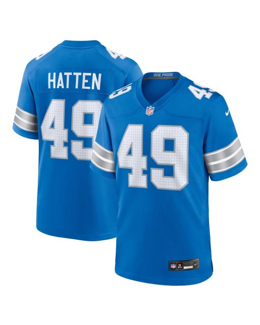 Men’s Detroit Lions Hogan Hatten Blue Game Jersey