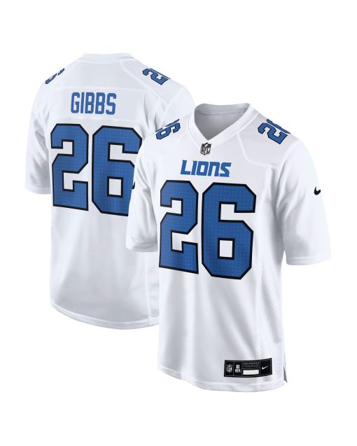Men’s Detroit Lions Jahmyr Gibbs White Tundra Fashion Game Jersey