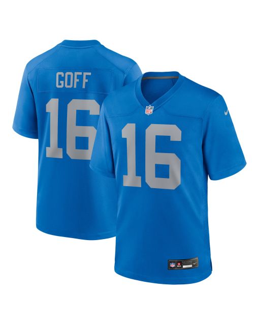 Men’s Detroit Lions Jared Goff Blue Alternate Game Jersey