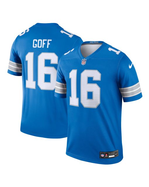 Men’s Detroit Lions Jared Goff Blue Team Legend Player Performance Top