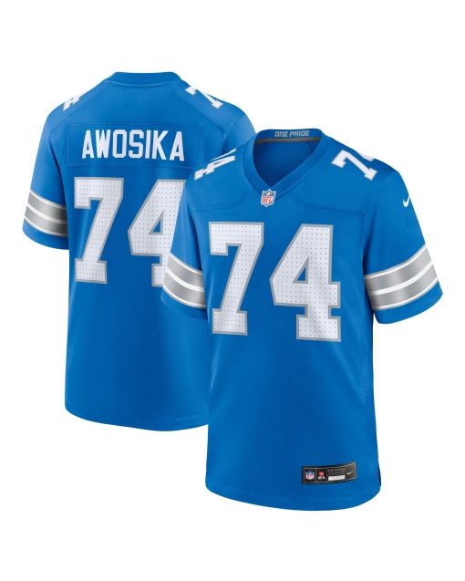 Men’s Detroit Lions Kayode Awosika Blue Team Game Jersey