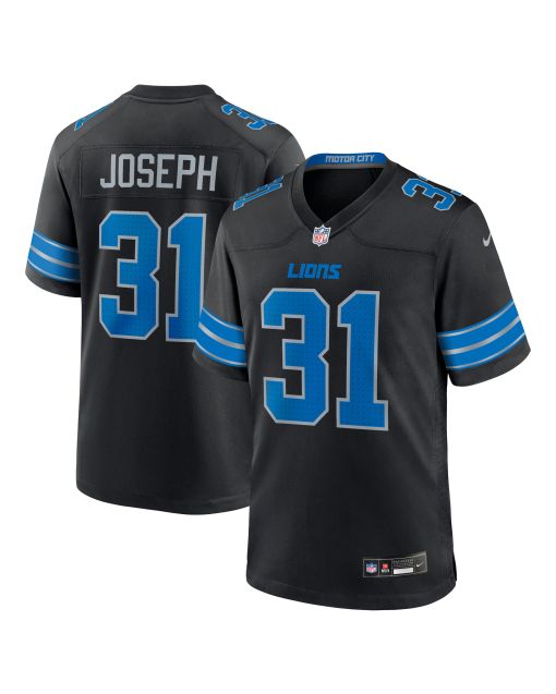 Men’s Detroit Lions Kerby Joseph Black Alternate 2 Game Jersey