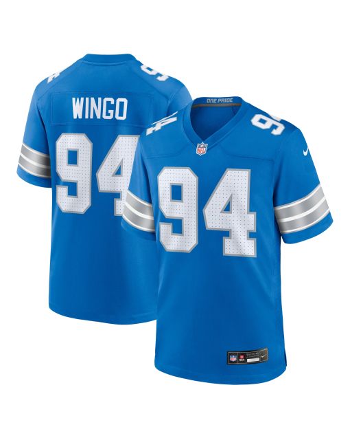 Men’s Detroit Lions Mekhi Wingo Blue Team Game Jersey