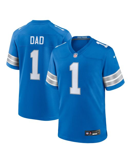 Men’s Detroit Lions Number 1 Dad Blue Game Jersey