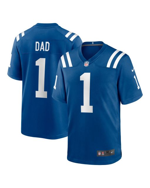 Men’s Indianapolis Colts Number 1 Dad Royal Game Jersey