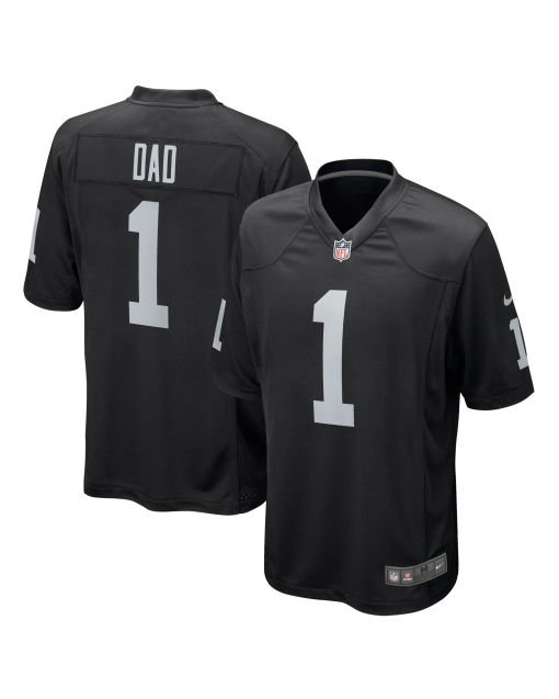 Men’s Las Vegas Raiders Number 1 Dad Black Game Jersey