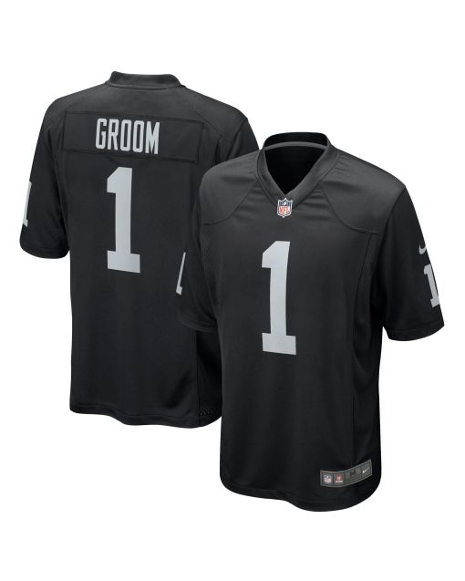 Men’s Las Vegas Raiders Number 1 Groom Black Game Jersey