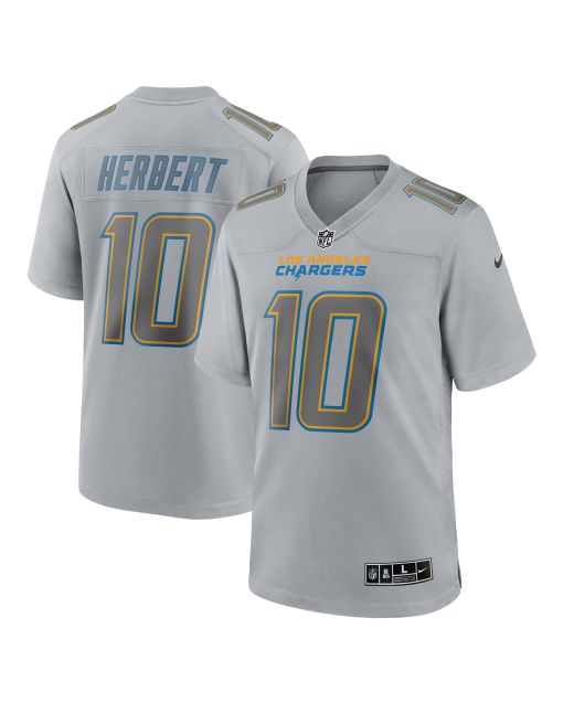 Men’s Los Angeles Chargers Justin Herbert Gray Atmosphere Fashion Game Jersey