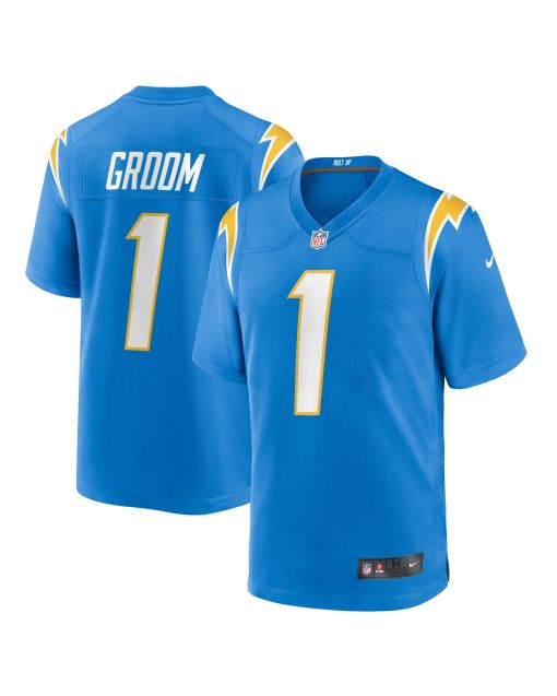 Men’s Los Angeles Chargers Number 1 Groom Powder Blue Game Jersey