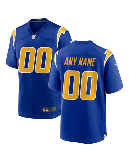 Men’s Los Angeles Chargers Royal Alternate Custom Game Jersey