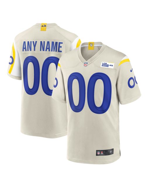 Men’s Los Angeles Rams Bone Custom Game Jersey