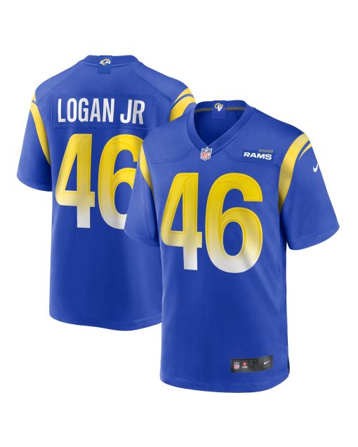 Men’s Los Angeles Rams Kenny Logan Jr. Royal Game Jersey