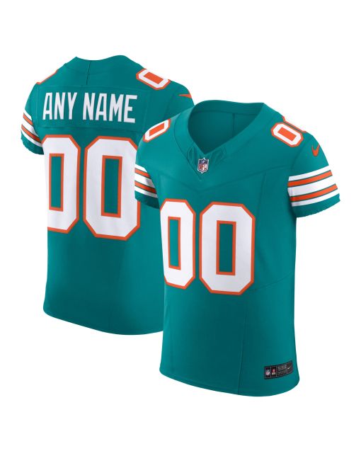 Men’s Miami Dolphins Aqua Alternate Vapor F.U.S.E. Elite Custom Jersey