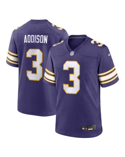Men’s Minnesota Vikings Addison Purple Classic Player Game Jersey