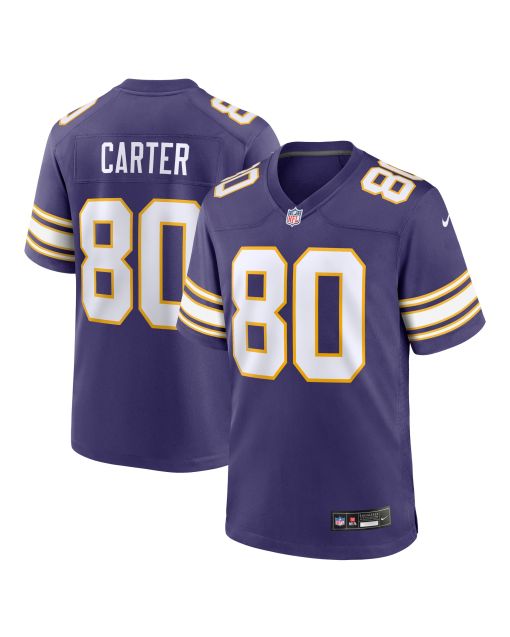 Men’s Minnesota Vikings Cris Carter Purple Classic Retired Player Game Jersey