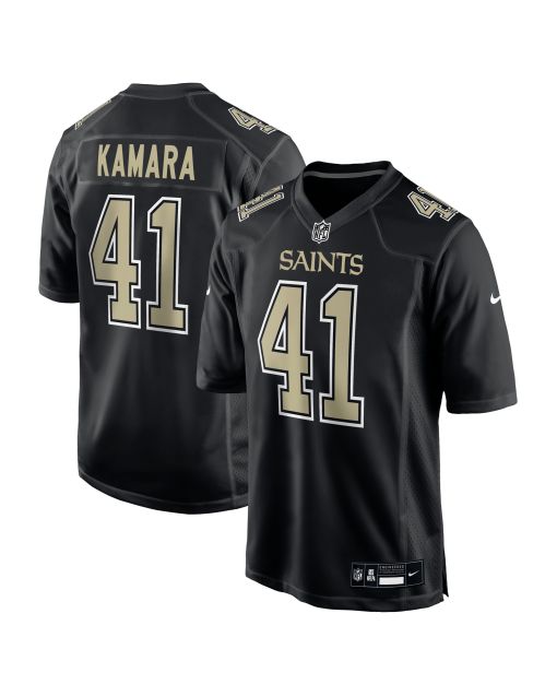 Men’s New Orleans Saints Alvin Kamara Carbon Black Fashion Game Jersey