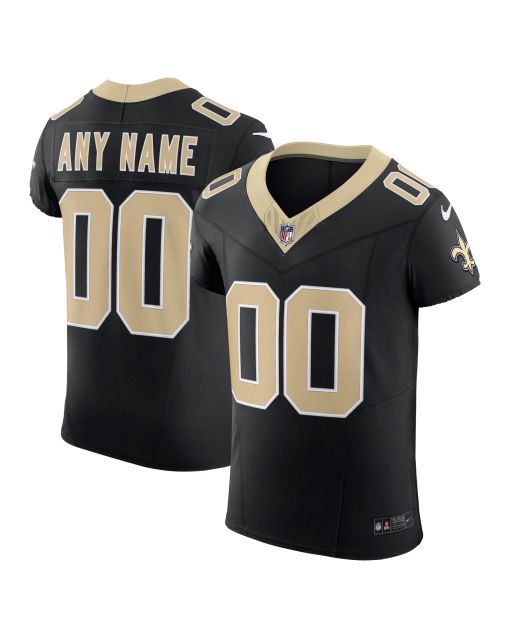 Men’s New Orleans Saints Black Vapor F.U.S.E. Elite Custom Jersey