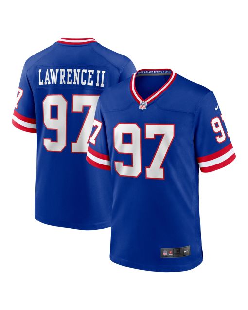 Men’s New York Giants Dexter Lawrence II Royal Classic Game Player Jersey