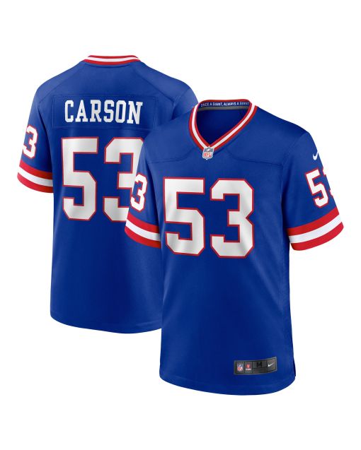 Men’s New York Giants Harry Carson Royal Classic Retired Player Game Jersey
