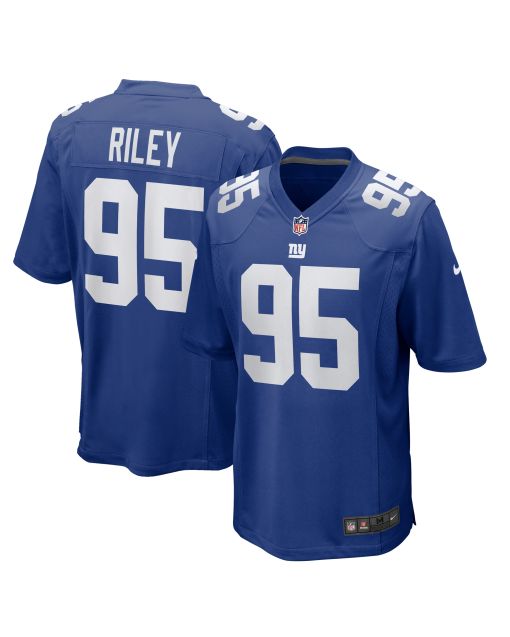 Men’s New York Giants Jordon Riley Royal Team Game Jersey