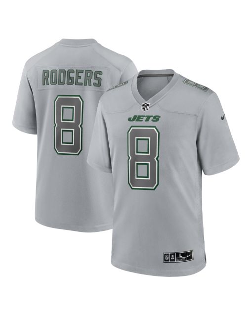 Men’s New York Jets Aaron Rodgers Heather Gray Atmosphere Fashion Game Jersey