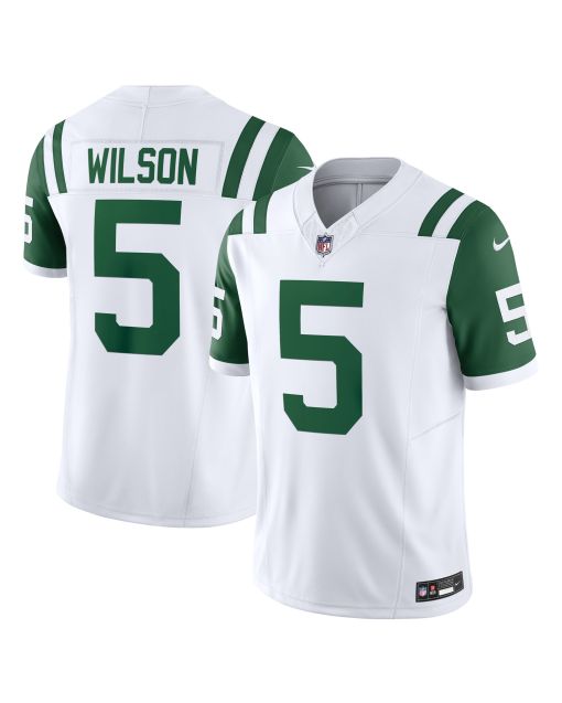 Men’s New York Jets Garrett Wilson White Classic Alternate Vapor F.U.S.E. Limited Jersey