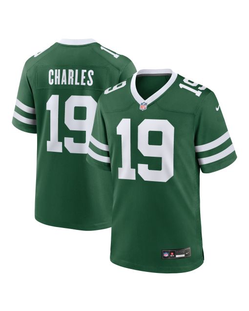 Men’s New York Jets Irvin Charles Legacy Green Team Game Jersey