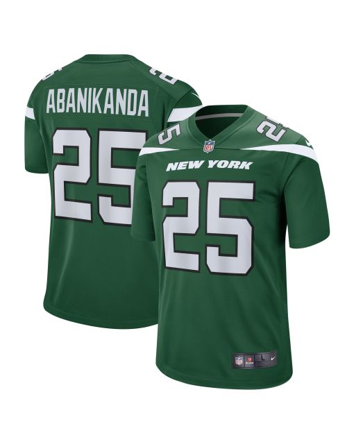 Men’s New York Jets Israel Abanikanda Gotham Green Game Jersey