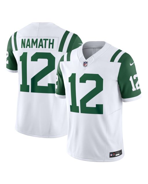 Men’s New York Jets Joe Namath White Classic Alternate Vapor F.U.S.E. Retired Player Limited Jersey