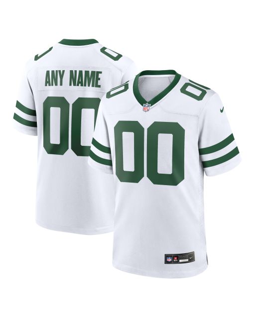 Men’s New York Jets Legacy White Custom Game Jersey