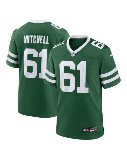 Men’s New York Jets Max Mitchell Legacy Green Team Game Jersey