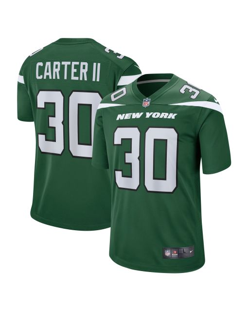 Men’s New York Jets Michael Carter II Gotham Green Game Jersey