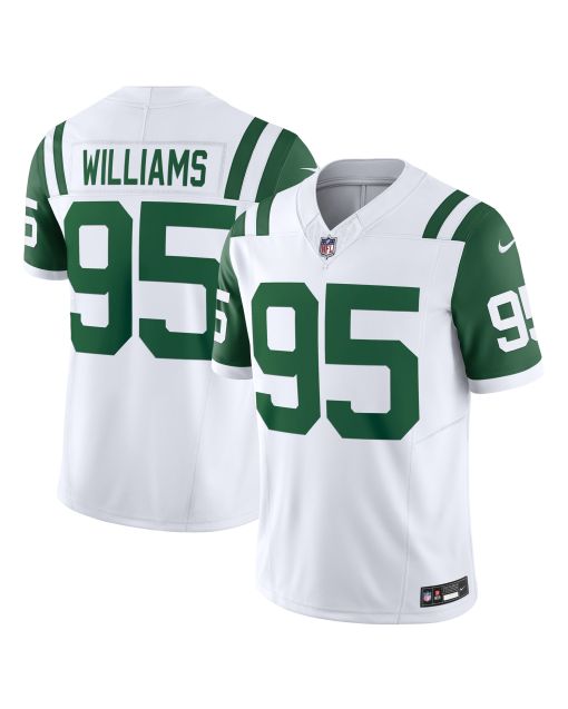 Men’s New York Jets Quinnen Williams White Classic Alternate Vapor F.U.S.E. Limited Jersey