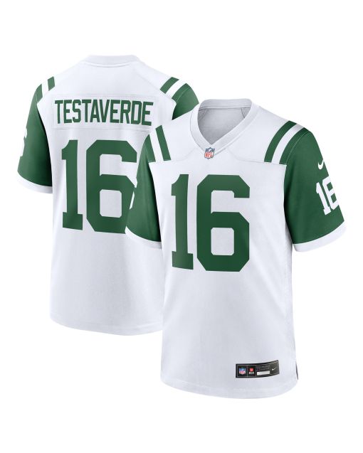 Men’s New York Jets Vinny Testaverde White Classic Alternate Retired Player Game Jersey