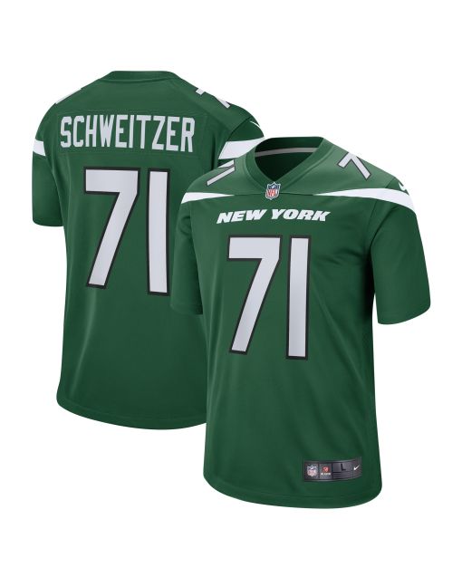 Men’s New York Jets Wes Schweitzer Green Game Jersey