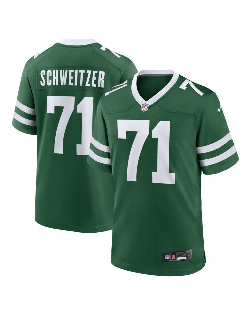 Men’s New York Jets Wes Schweitzer Legacy Green Team Game Jersey