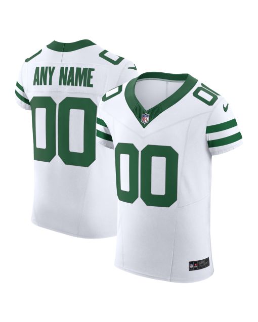 Men’s New York Jets White Vapor F.U.S.E. Elite Custom Jersey