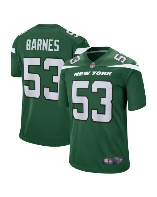 Men’s New York Jets Zaire Barnes Gotham Green Game Jersey