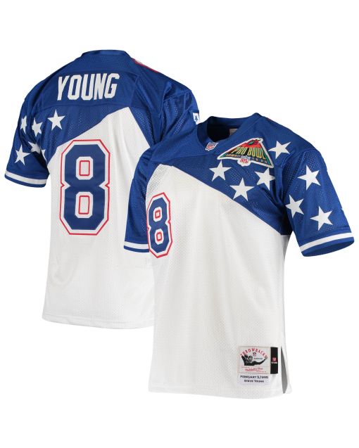 Men’s NFC Steve Young Mitchell & Ness White/Blue 1994 Pro Bowl Jersey