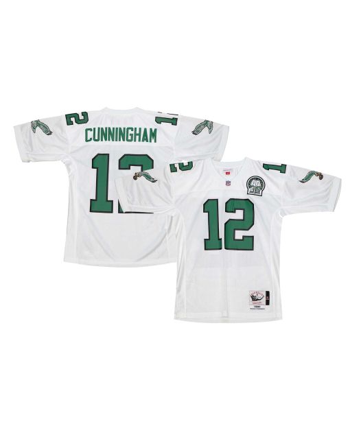 Men’s Philadelphia Eagles 1992 Randall Cunningham Mitchell & Ness White Throwback Retired Player Jersey