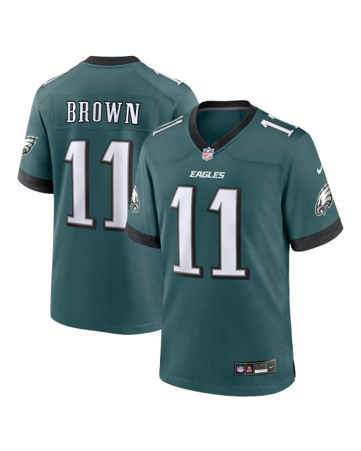 Men’s Philadelphia Eagles A.J. Brown Midnight Green Team Game Jersey