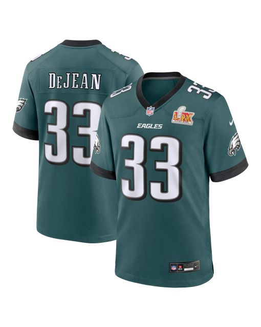 Men’s Philadelphia Eagles Cooper DeJean Midnight Green Super Bowl LIX Game Player Jersey