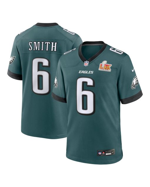 Men’s Philadelphia Eagles DeVonta Smith Midnight Green Super Bowl LIX Game Player Jersey
