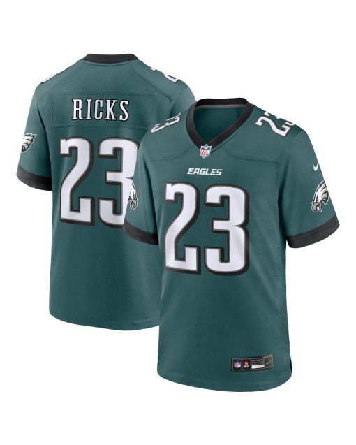 Men’s Philadelphia Eagles Eli Ricks Midnight Green Team Game Jersey