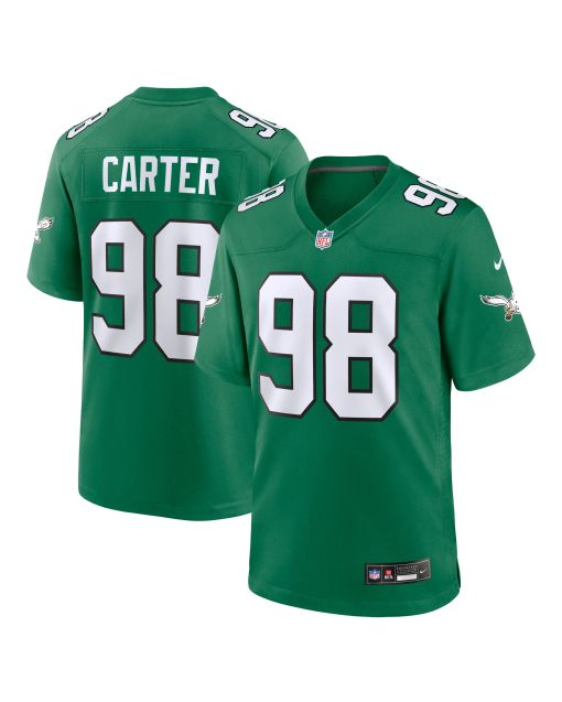Men’s Philadelphia Eagles Jalen Carter Kelly Green Alternate Game Jersey